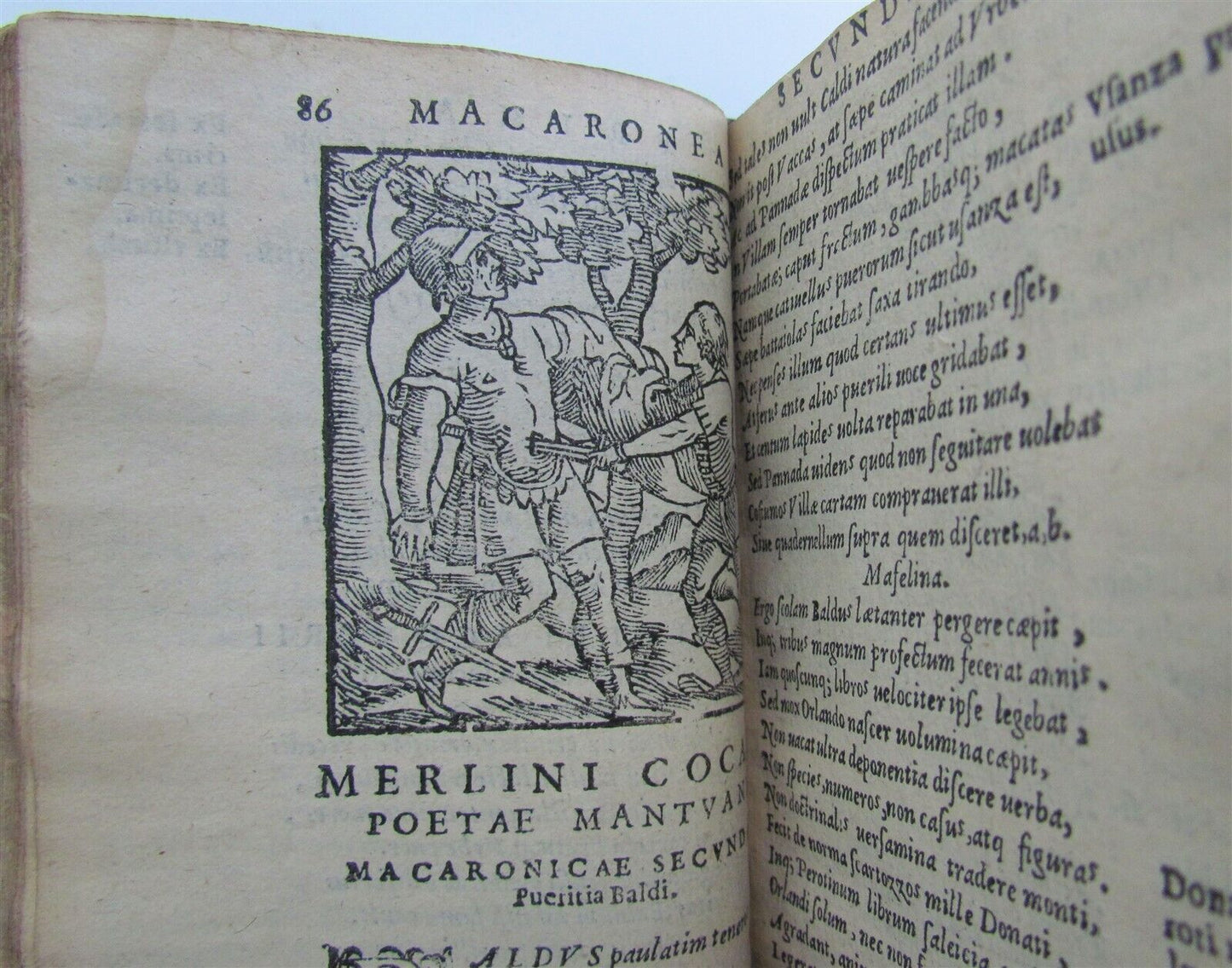 1581 ILLUSTRATED MACARONIC POETRY MERLINI COCAII antique 16th CENTURY RARE