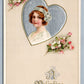 ST. VALENTINE'S GREETING 1914 SCHMUCKER ANTIQUE EMBOSSED POSTCARD by JOHN WINSCH