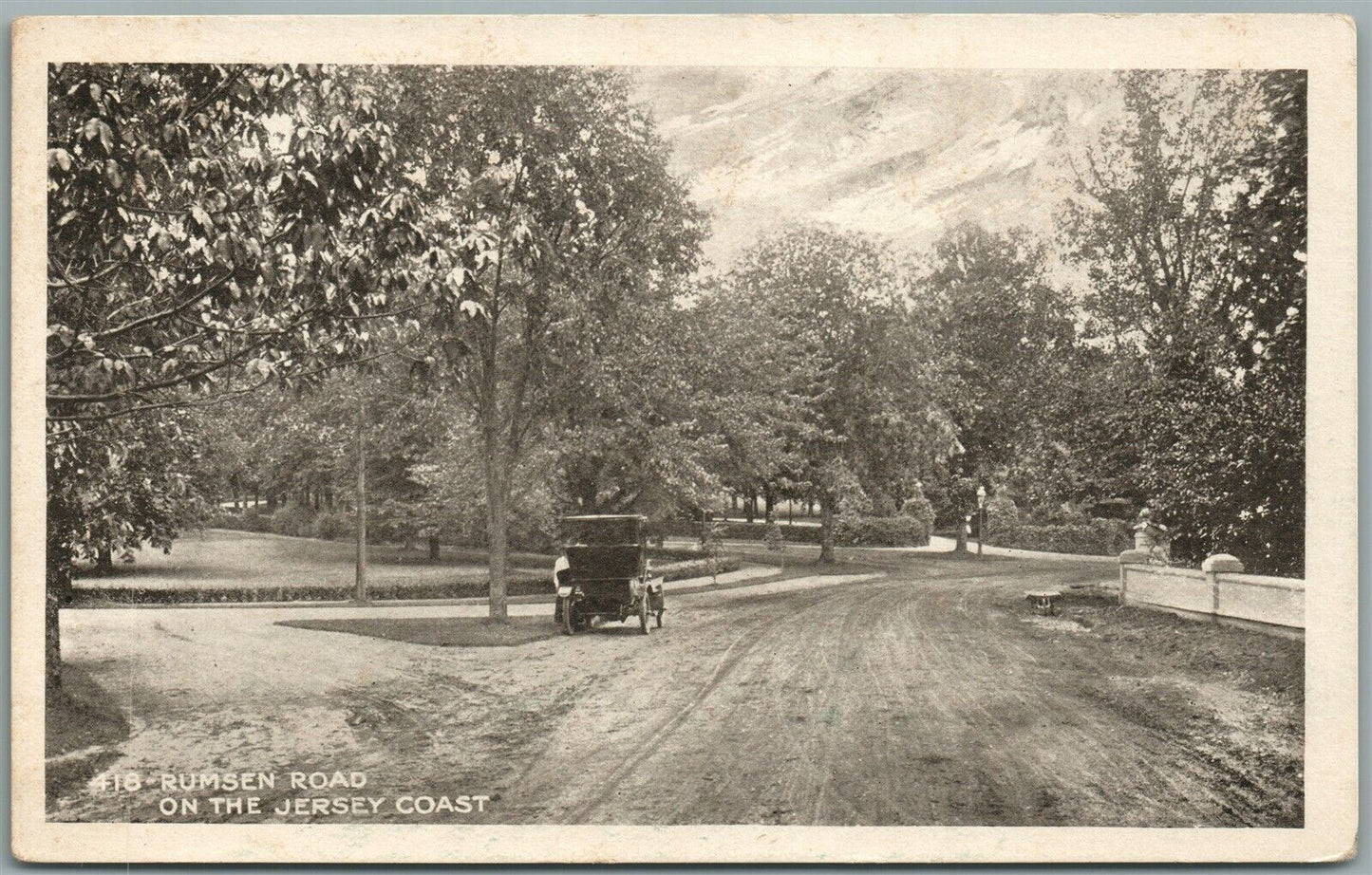RUMSEN ROAD on JERSEY COAST NJ ANTIQUE POSTCARD