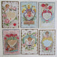 LOT OF 6 VALENTINE EMBOSSED ANTIQUE POSTCARDS CUPIDS w/ HEARTS DOVES FLOWERS