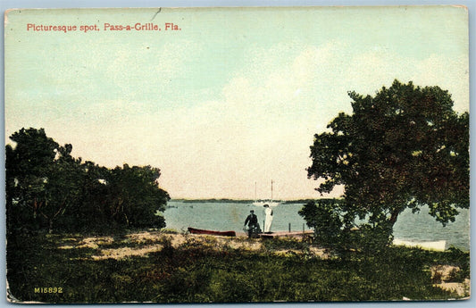 PASS-A-GRILLE FL PICTURESQUE SPOT ANTIQUE POSTCARD