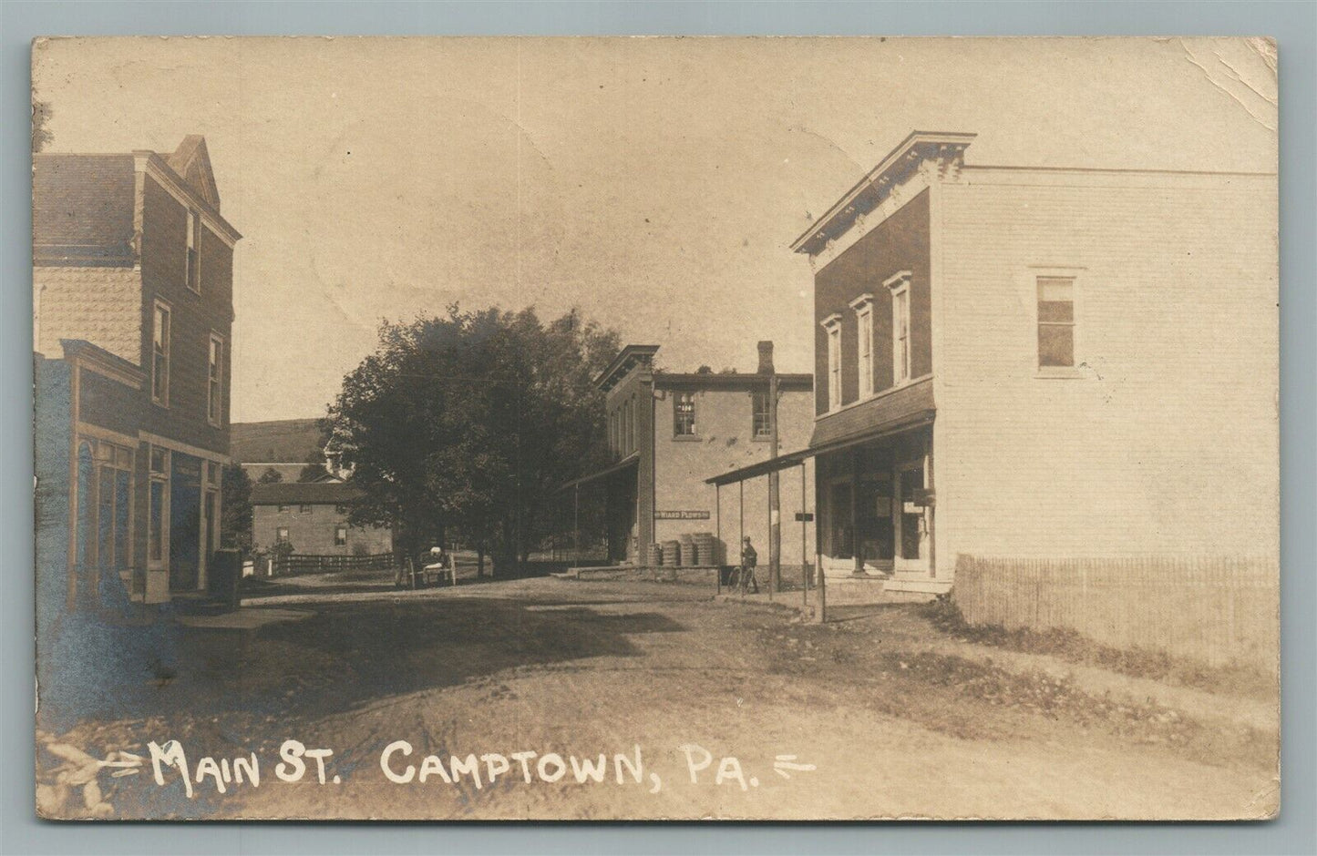 CAMPTOWN PA MAIN STREET ANTIQUE REAL PHOTO POSTCARD RPPC