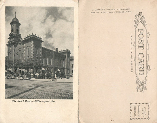 WILLIAMSPORT PA COURT HOUSE UNDIVIDED ANTIQUE POSTCARD
