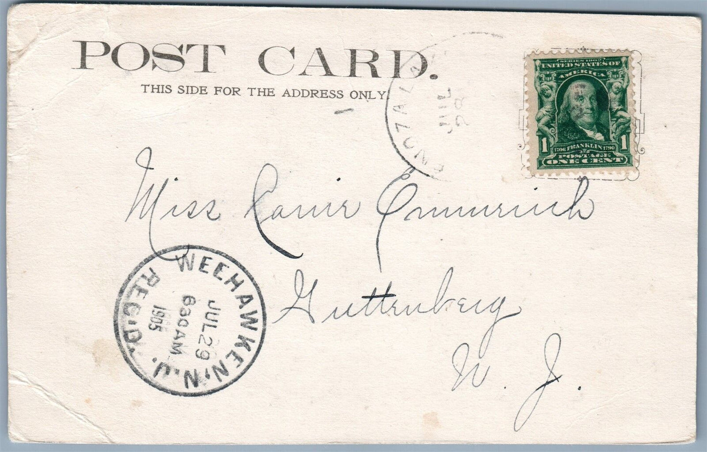 KAUNNEONGA NY WHITE LAKE UNDIVIDED ANTIQUE 1905 POSTCARD