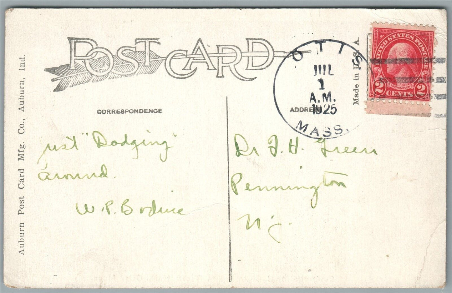 OTIS MA CHURCH AND TOWN HALL ANTIQUE POSTCARD