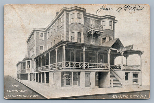 ATLANTIC CITY NJ LA FONTAINE HOTEL S.KENTUCKY AVE. ANTIQUE POSTCARD
