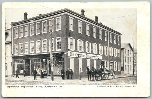 MYERSTOWN PA DEPARTMENT STORE UNDIVIDED ANTIQUE POSTCARD