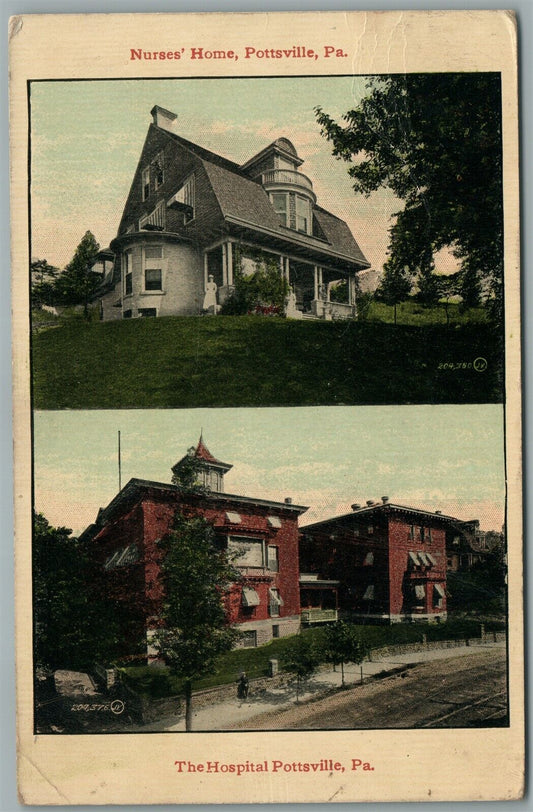 POTTSVILLE PA NURSE'S HOME & HOSPITAL ANTIQUE POSTCARD