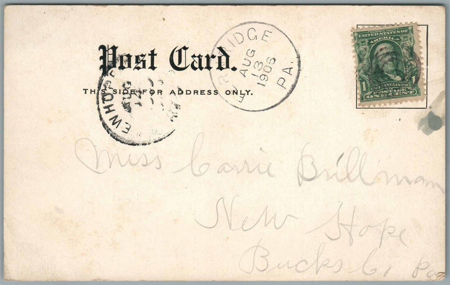 JEFFERSONVILLE NY MOUNTAIN VIEW ANTIQUE POSTCARD