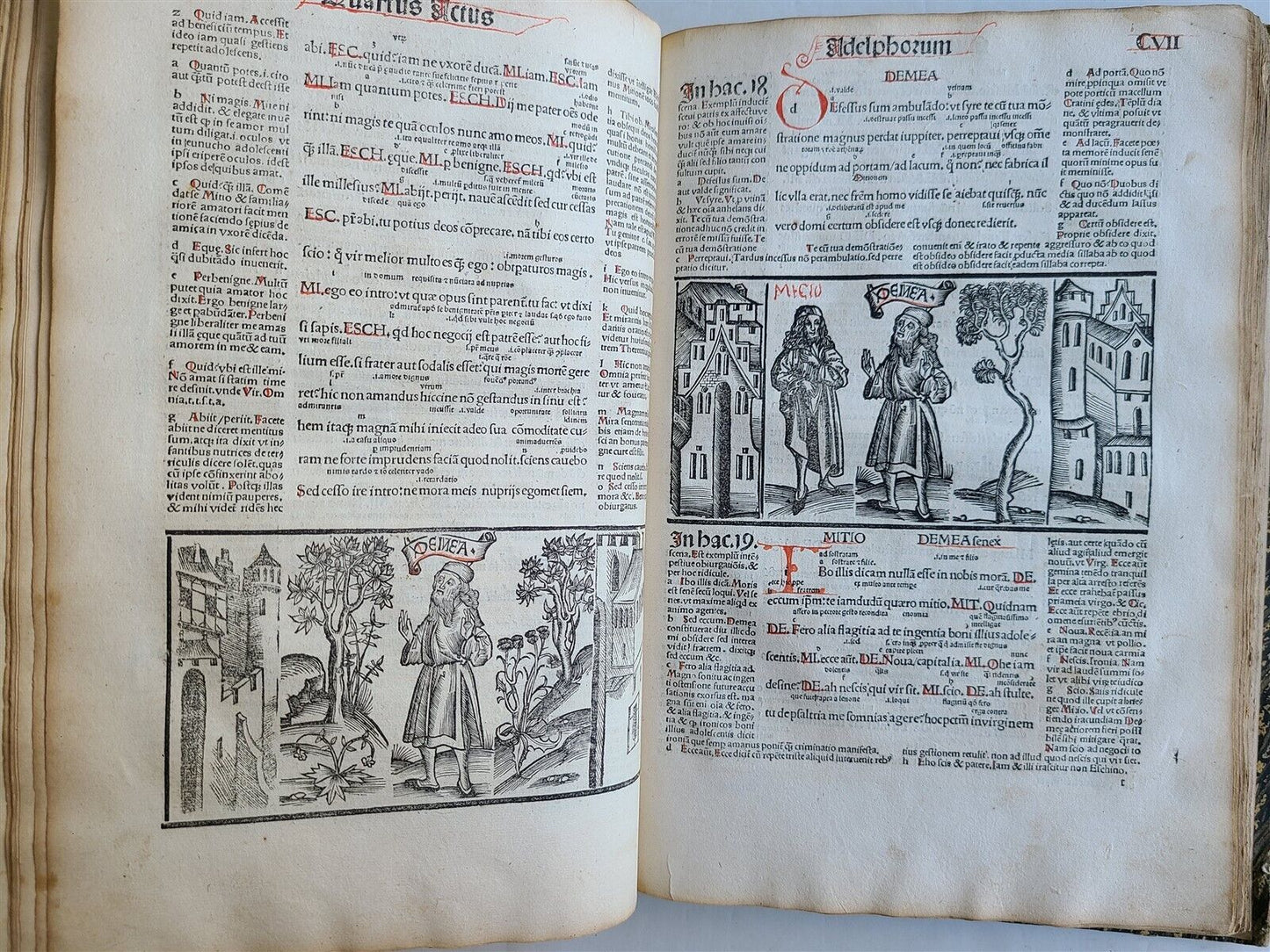 1499 INCUNABULA FULLY ILLUSTRATED COMEDY by TERENCE antique RARE INCUNABLE