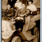 MOTHER w/ KIDS DRIVING A CAR ANTIQUE STUDIO REAL PHOTO POSTCARD RPPC