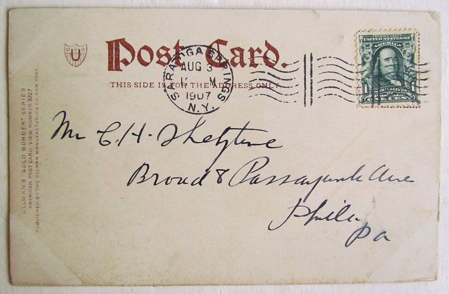 1907 VINTAGE POSTCARD BROADWAY SARATOGA SPRINGS NY