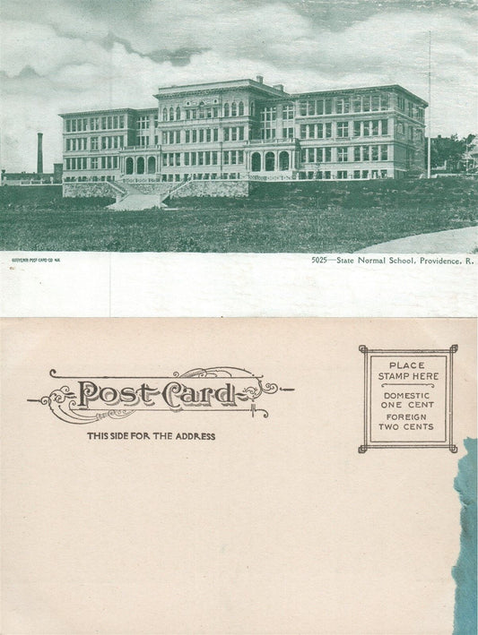 PROVIDENCE R.I. STATE NORMAL SCHOOL UNDIVIDED ANTIQUE POSTCARD