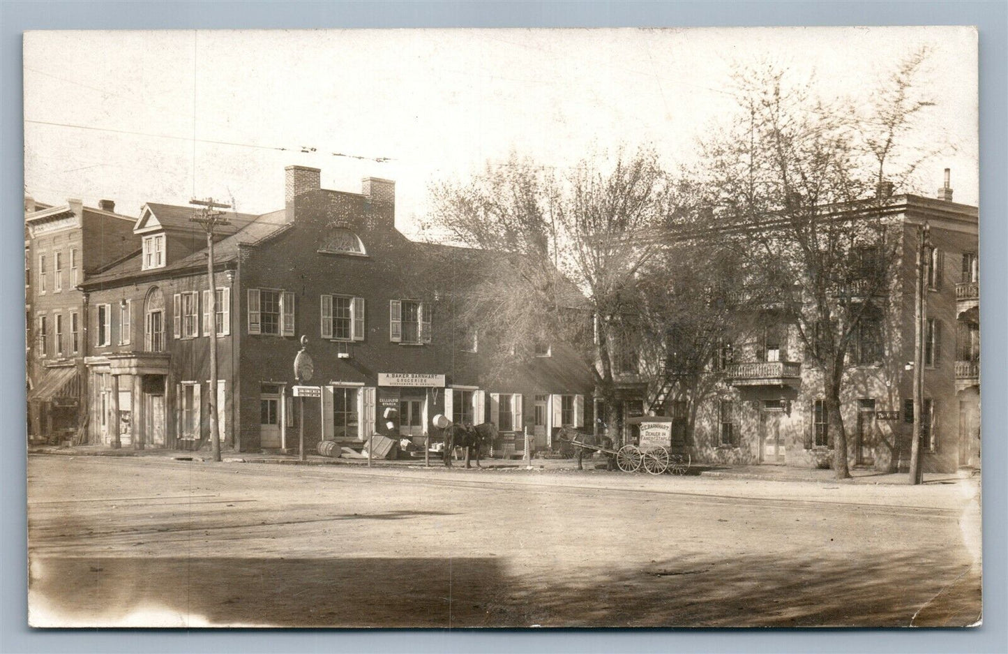 GREENCASTLE PA A.BAKER BARNHART GROCERIES ANTIQUE REAL PHOTO POSTCARD RPPC