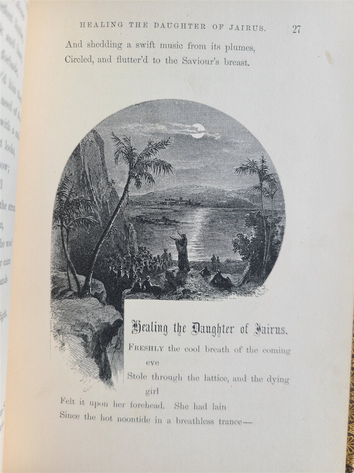 1860 SACRED POEMS by N PARKER WILLIS antique ILLUSTRATED Americana CIVIL WAR ERA