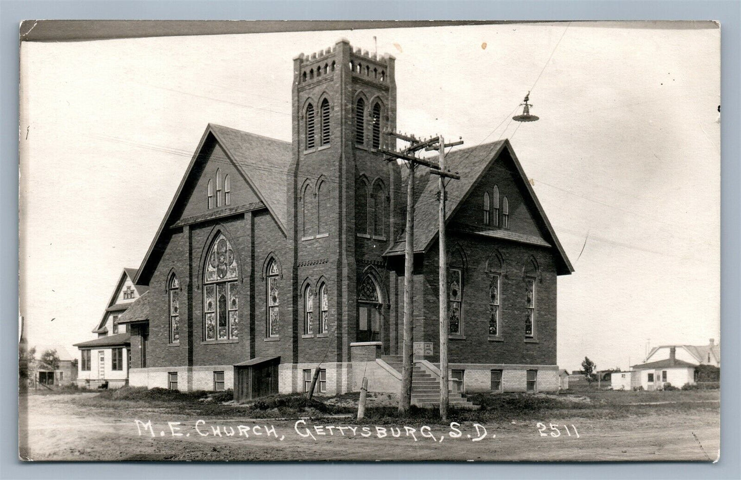 GETTYSBURG SD ME CHURCH ANTIQUE REAL PHOTO POSTCARD RPPC