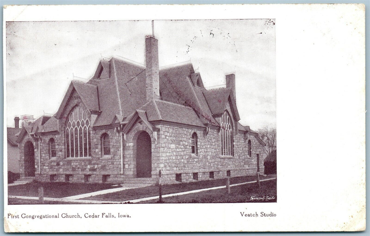 CEDAR FALLS IA FIRST CONGREGATIONAL CHURCH ANTIQUE POSTCARD