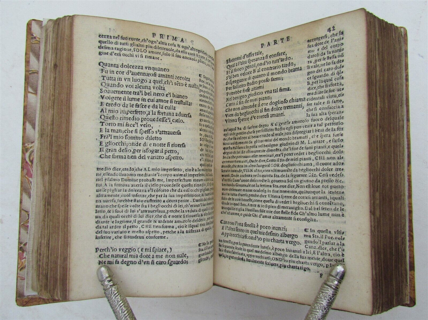 1541 IL PETRARCA CON L'ESPOSITIONE D'ALESSANDRO VELLUTELLO antique 16th CENTURY