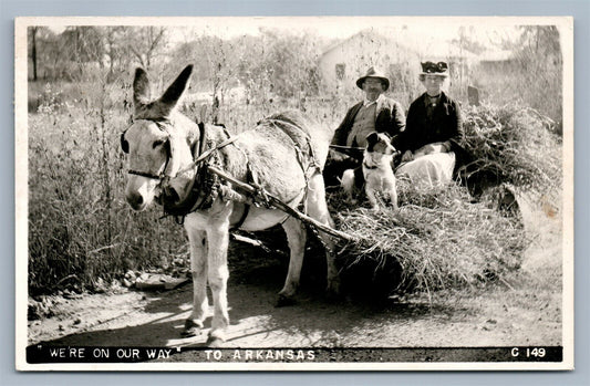 ON THE WAY TO ARKANSAS 1960 VINTAGE REAL PHOTO POSTCARD RPPC