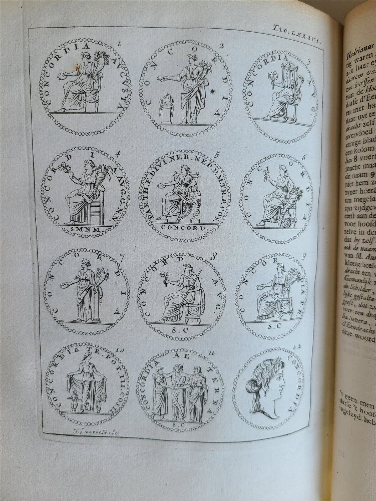 1706 ROMAN NUMISMATICS antique VELLUM BINDING ILLUSTRATED 121 ENGRAVINGS