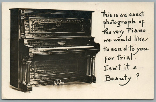 ANTIQUE PIANO REAL PHOTO POSTCARD RPPC