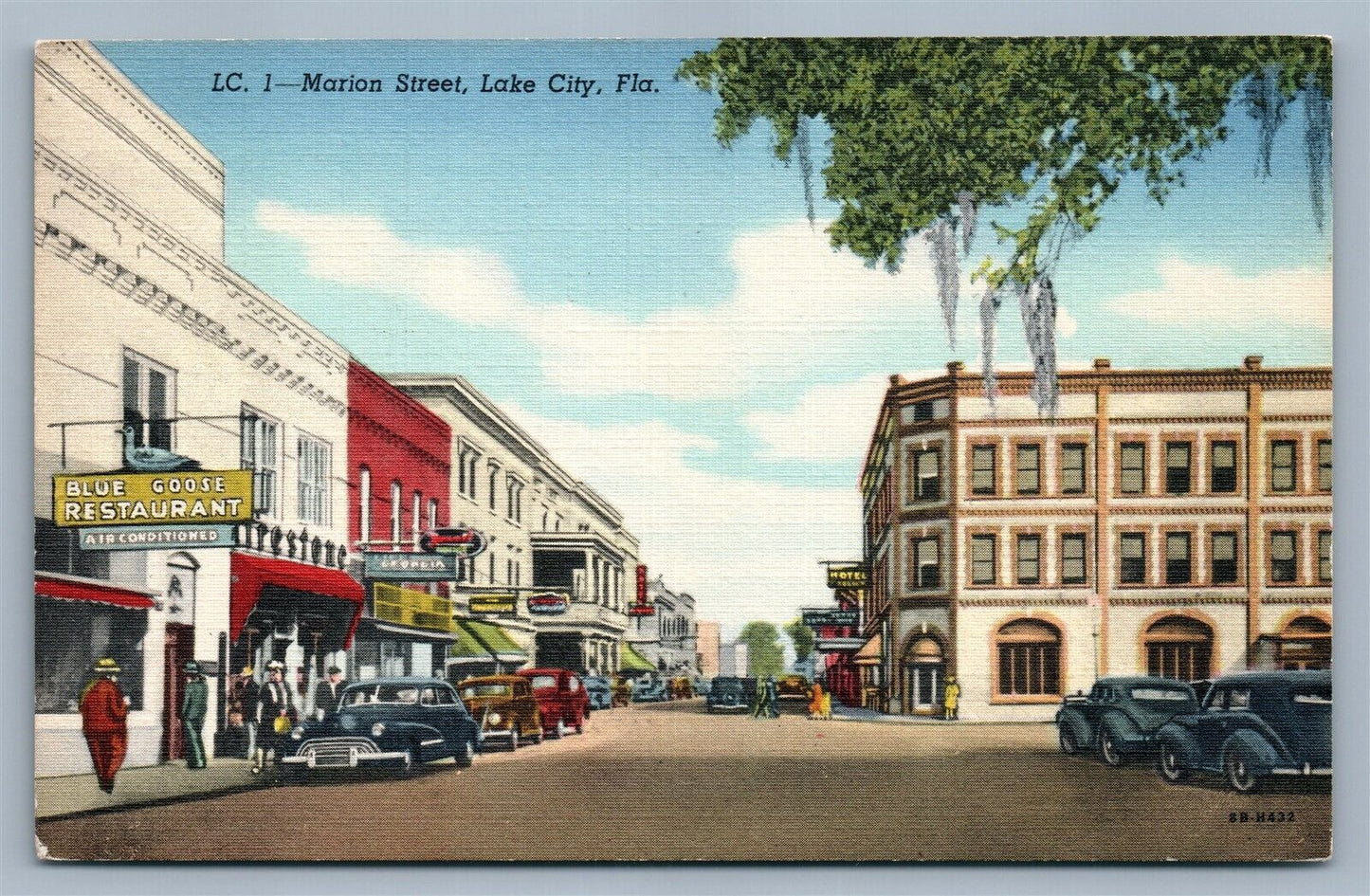 LAKE CITY FL MARION STREET VINTAGE POSTCARD