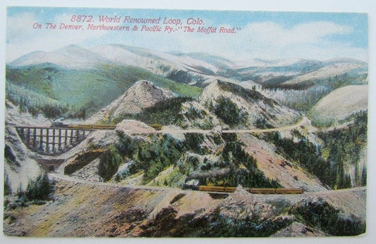 VINTAGE POSTCARD DENVER NORTWESTERN PACIFIC MOFFAT RD CO RAILROAD railway train