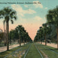 JACKSONVILLE FL PALMETTON AVENUE MAIN STREET 1912 ANTIQUE POSTCARD railway track