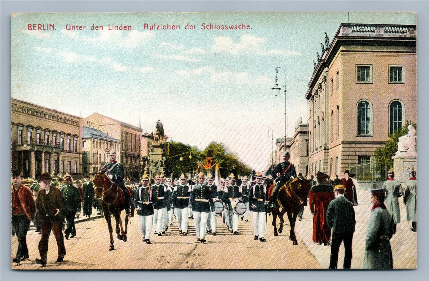 BERLIN GERMANY MILITARY PARADE AUFZIEHEN DER SCHLOSSWACHE ANTIQUE POSTCARD