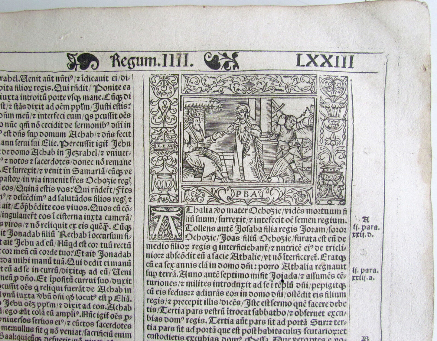 1529 BIBLE ILLUSTRATED TEXTUS BIBLIA antique FOLIO in LATIN RARE 16th CENTURY