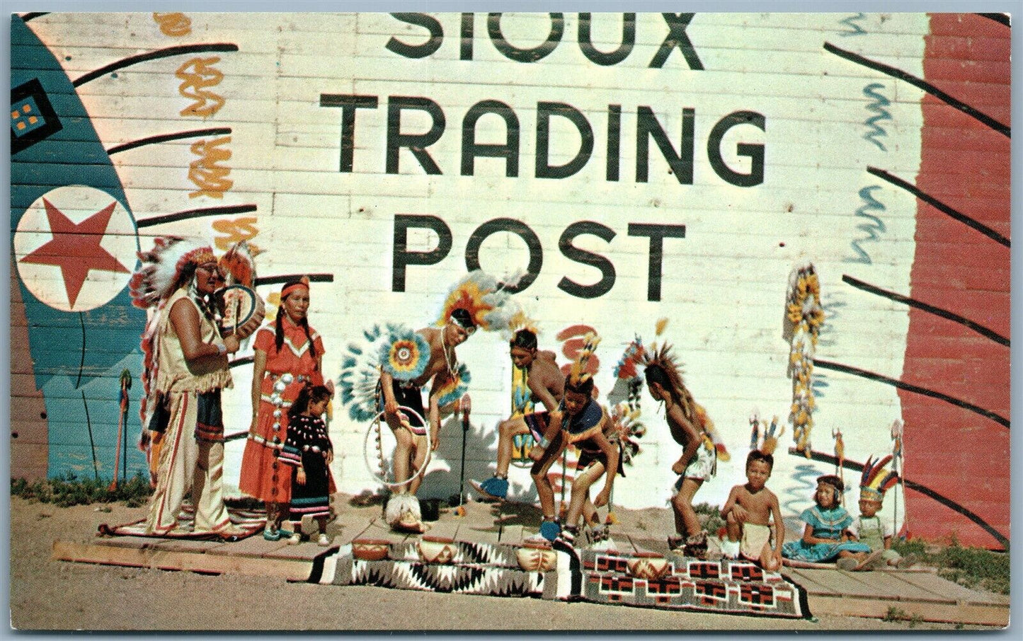 SIOUX INDIAN TRADING POST OGALLALA NE VINTAGE POSTCARD