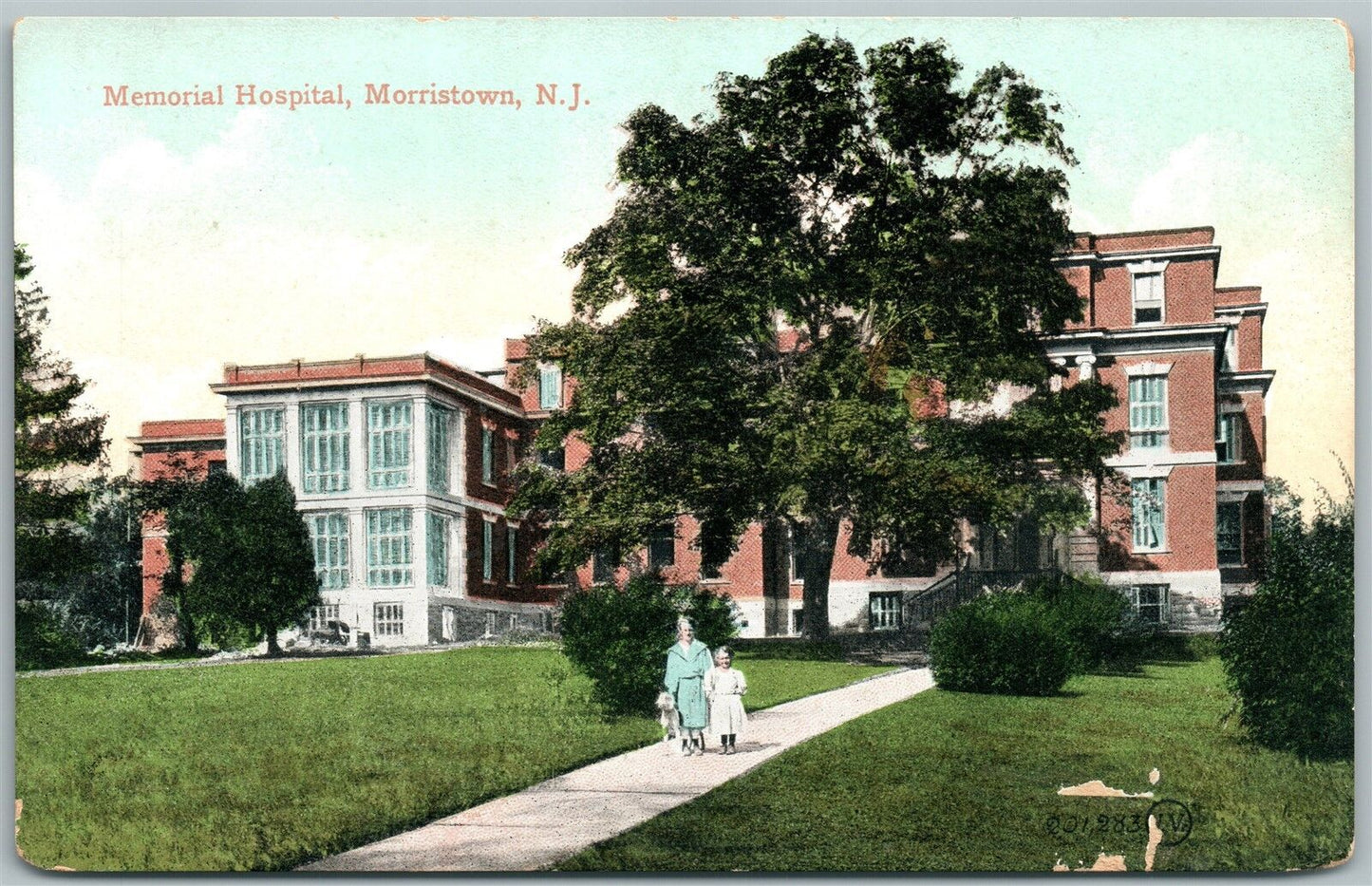 MORRISTOWN NJ MEMORIAL HOSPITAL ANTIQUE POSTCARD