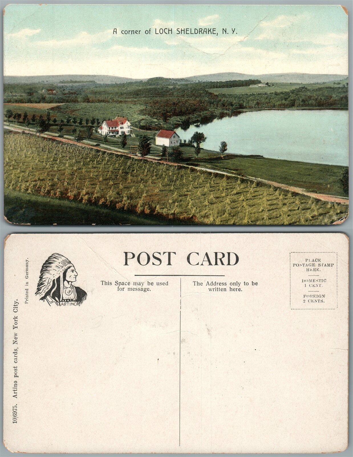LOCH SHELDRAKE N.Y. FALLSBURG SULLIVAN COUNTY ANTIQUE POSTCARD
