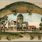 ST.AUGUSTINE FL MEMORIAL PRESBYTERIAN CHURCH ALLIGATOR BORDERS ANTIQUE POSTCARD