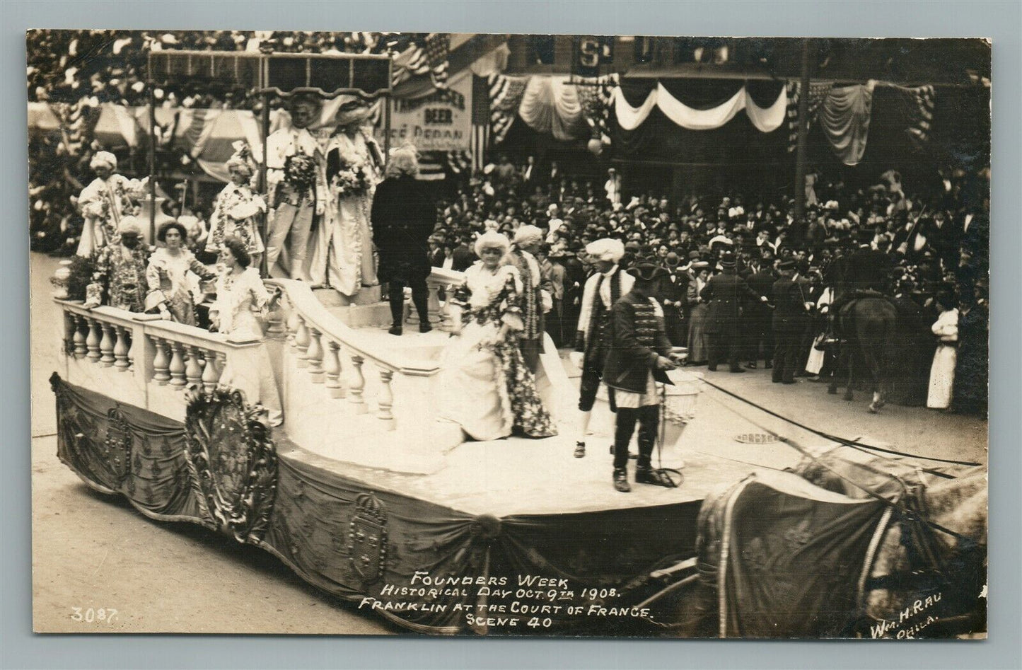 PHILADELPHIA PA FOUNDERS WEEK FRANKLIN RPPC ANTIQUE REAL PHOTO POSTCARD