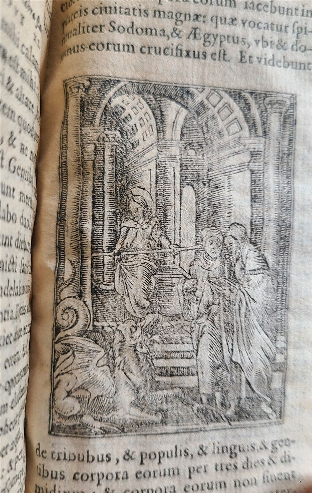 1578 BIBLE in LATIN ILLUSTRATED NEW TESTAMENT VELLUM BOUND 16th CENTURY antique