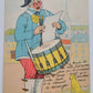 FRENCH COMIC POSTCARD w/ FOLDING MINIATURE VIEWS of VERSAILLES DRUMMER w/ DOG