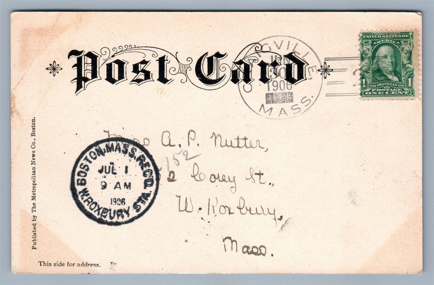 CAPE COD MA CHEQUAQUET INN & ANNEX 1906 ANTIQUE UNDIVIDED POSTCARD