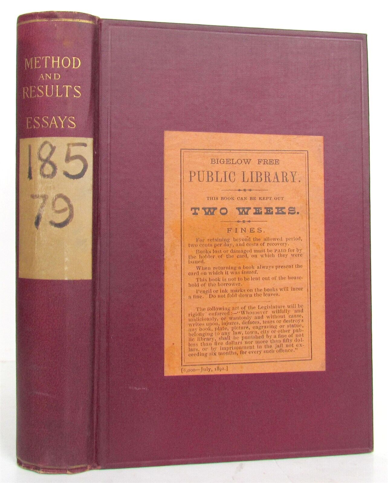 1893 METHOD AND RESULTS ESSAYS by THOMAS HUXLEY antique