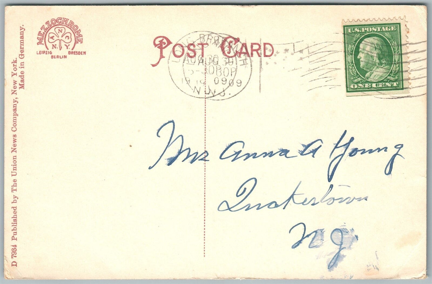 LONG BRANCH NJ BEACH ON HOT DAY 1909 ANTIQUE POSTCARD