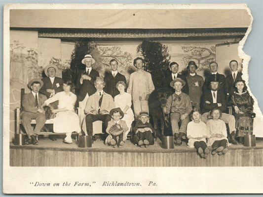 RICHLANDTOWN PA DOWN ON THE FARM THEATRE ? ANTIQUE REAL PHOTO POSTCARD RPPC