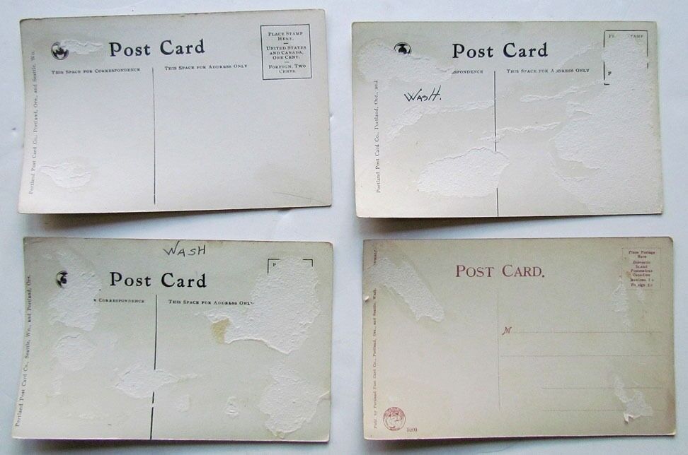 LOT OF 4 ANTIQUE POSTCARDS 1909 ALASKA YUKON PACIFIC EXPOSITION in SEATTLE WA