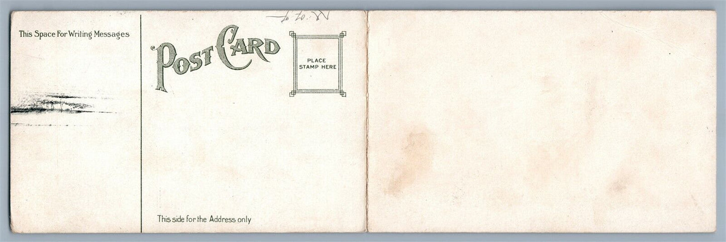 ATLANTIC CITY NJ STEEL PIER ANTIQUE FOLDING DOUBLE POSTCARD