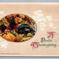 THANKSGIVING 1913 ANTIQUE EMBOSSED POSTCARD by JOHN WINSCH w/ TURKEY