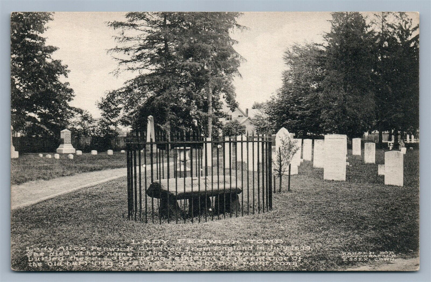 SAYBROOK POINT CT CYPRESS CEMETERY ANTIQUE POSTCARD