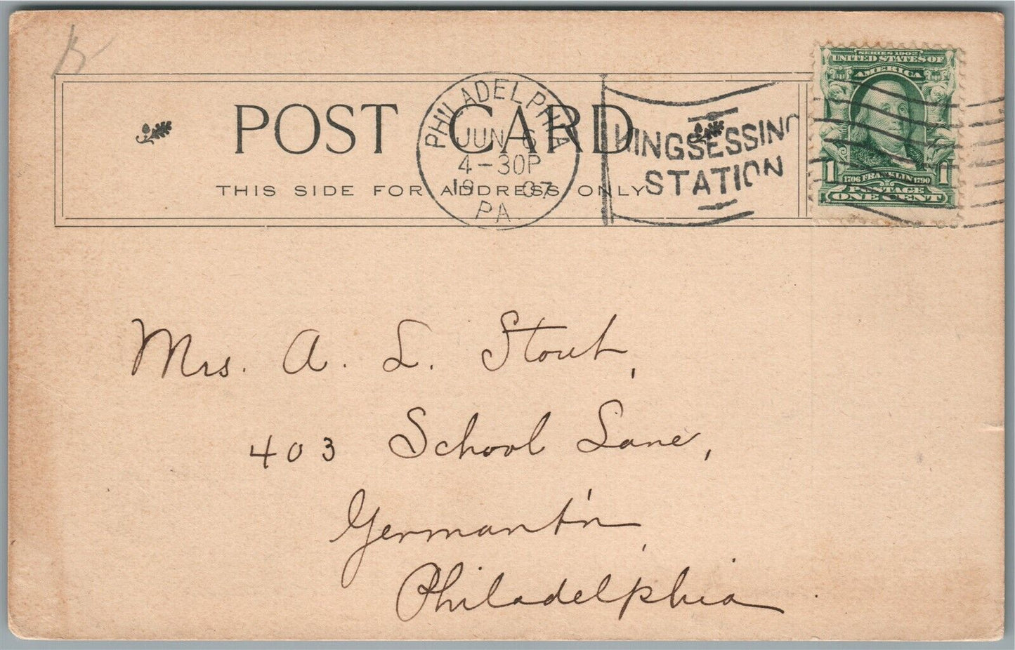 PHILADELPHIA PA PRESBYTERIAN CHURCH ANTIQUE POSTCARD