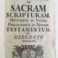 1731 ANNOTATIONES in SACRAM SCRIPTURAM ex HERODOTO COLLECTAE antique VELLUM