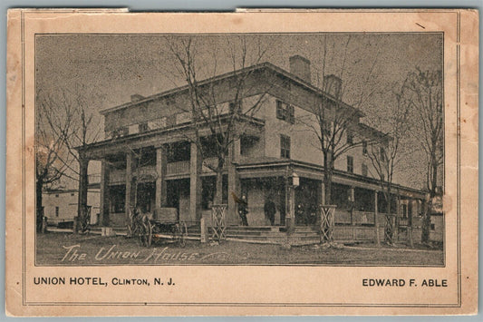 CLINTON NJ UNION HOTEL ADVERTISING ANTIQUE POSTCARD