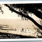 PORT SANILAC MI BEACH VINTAGE REAL PHOTO POSTCARD RPPC