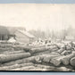 LUMBER SCENE ANTIQUE REAL PHOTO POSTCARD RPPC